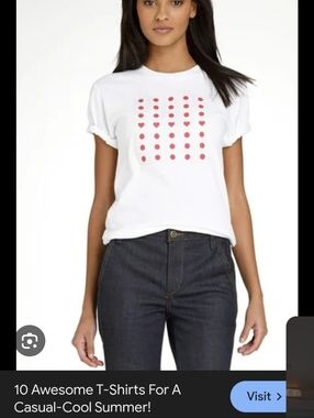 Tory Burch Womens MediumJapan Earthquake Relief Limited Edition Heart Flag Shirt